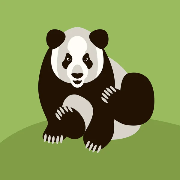 Adult panda vektor illustration platt stil främre — Stock vektor