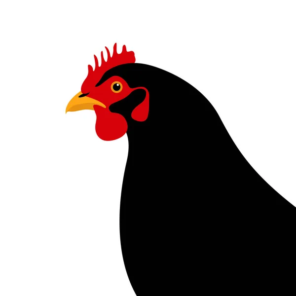 Cabeza de pollo vector ilustración estilo plano perfil — Vector de stock