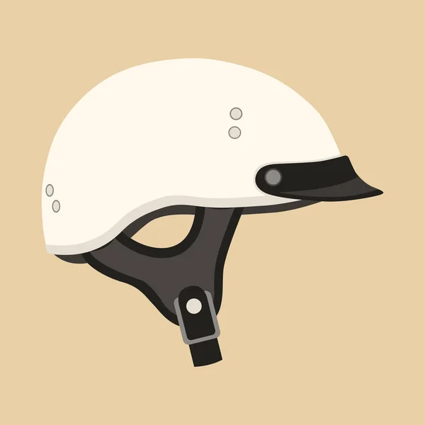 Motocicleta capacete vintage vetor ilustração estilo plano —  Vetores de Stock
