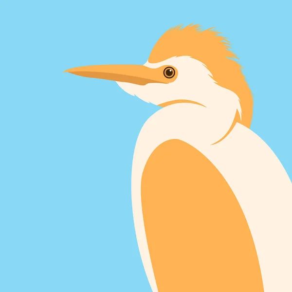 Heron cabeça vetor ilustração plana estilo perfil — Vetor de Stock
