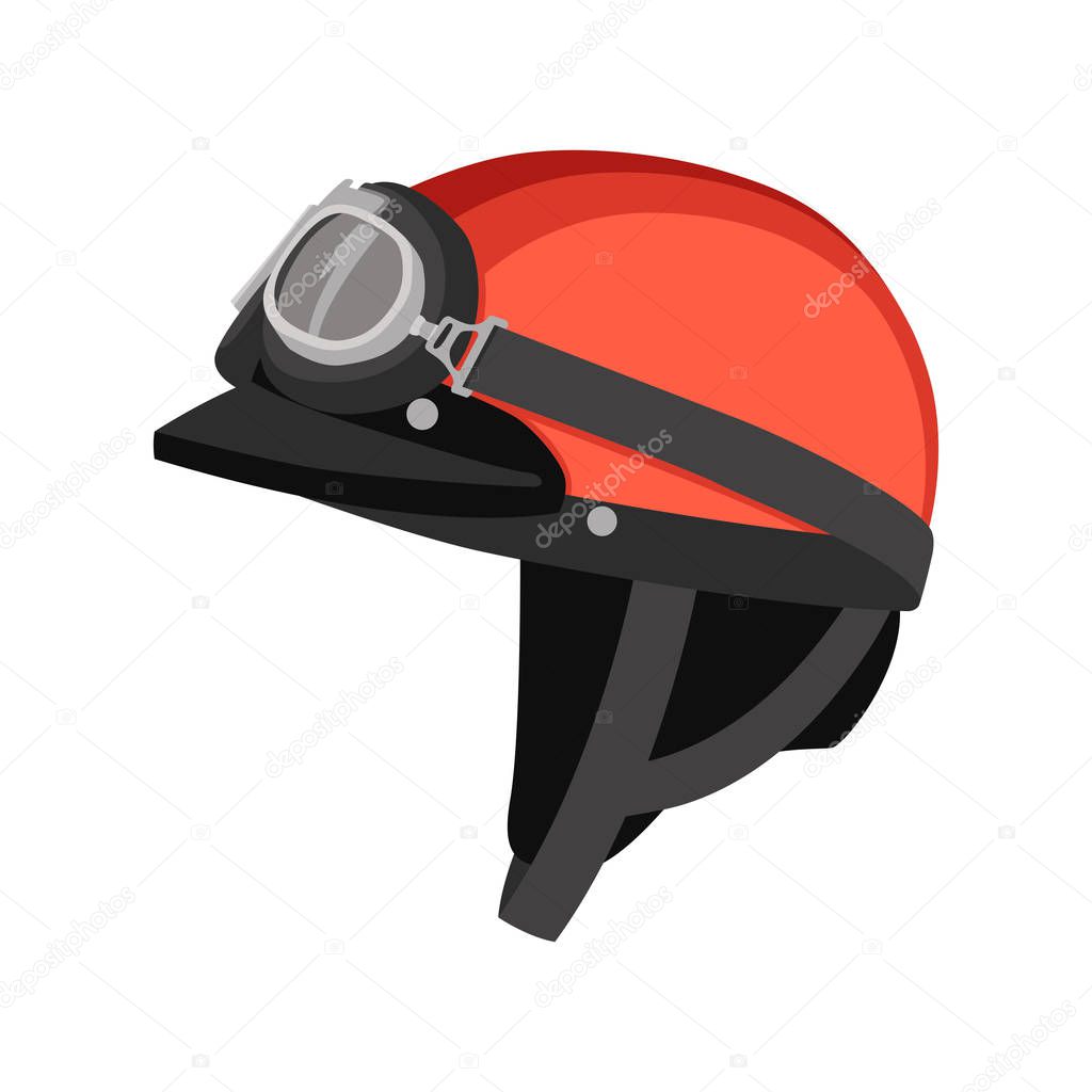 motorcycle helmet  vector illustration flat style  profile 