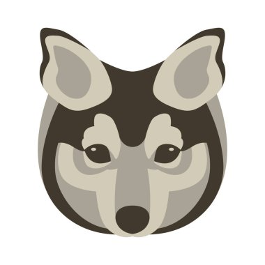 köpek yüz vektör çizim düz stil açık 