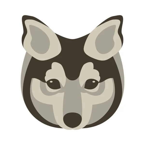 Cara de perro vector ilustración plana estilo frontal — Vector de stock