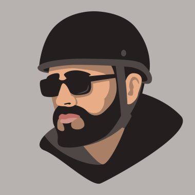 motosiklet kask yüz vektör çizim düz içinde 