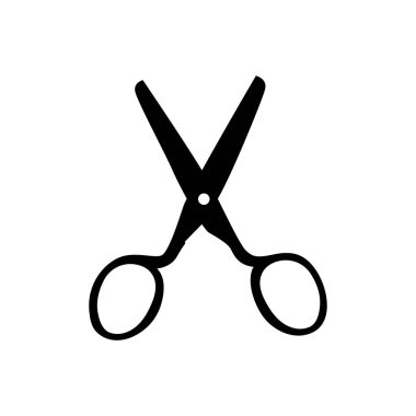  küçük makas vektör illüstrasyon siluet siyah ön 