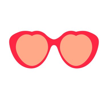Kırmızı gözlük vektör çizim düz stil açık 