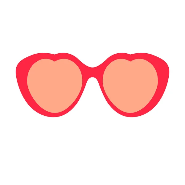 Red   glasses vector illustration flat style  front — Stock Vector