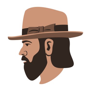 hipster şapka vektör çizim düz tarzı