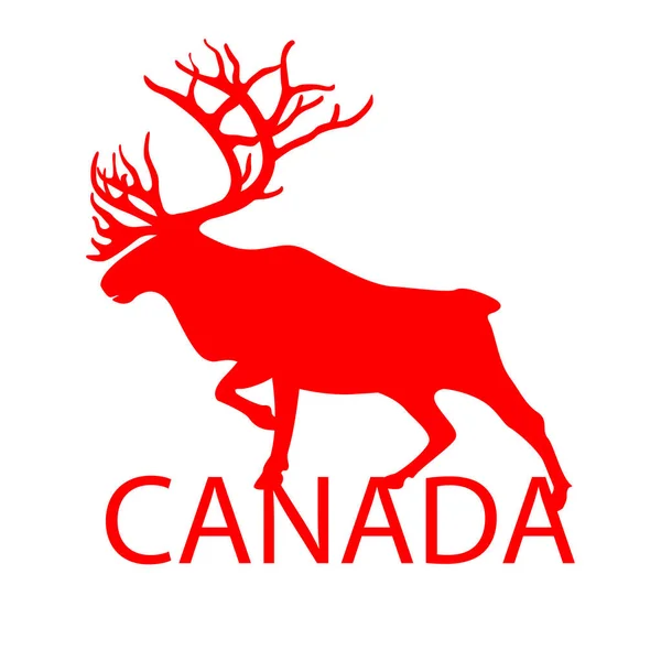 Arka plan Yazıt Kanada profil logosuna elk kırmızı — Stok Vektör