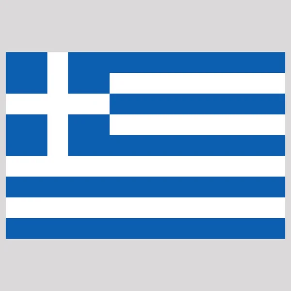 Flag of  Greece vector illustration on gray — Stock Vector