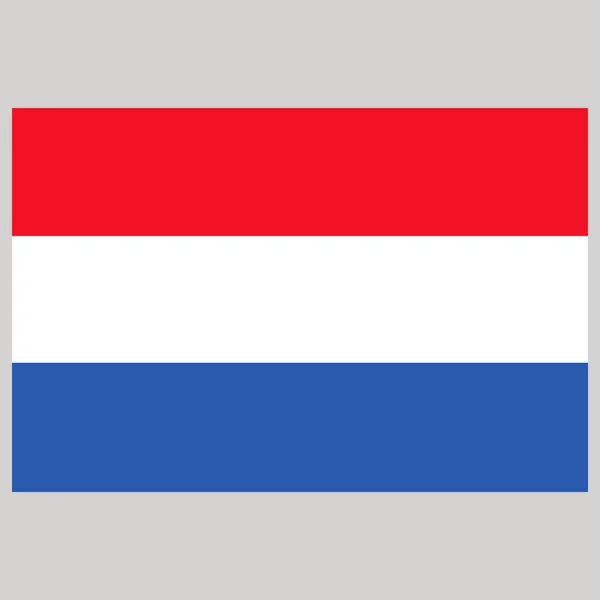 Vlag van Nederland vectorillustratie op grijs — Stockvector