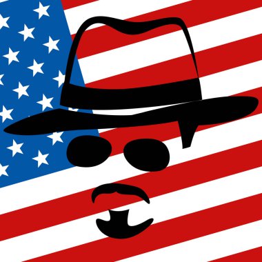 adam yüzüne bayrak arka plan vektör 