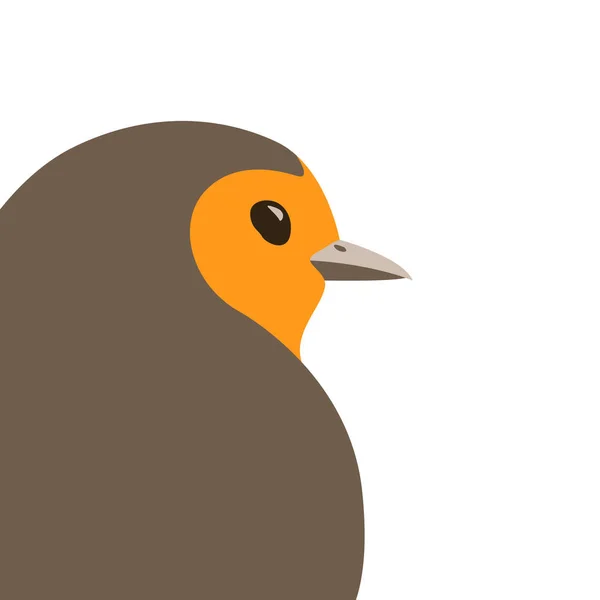 Illustration vectorielle oiseau robin profil style plat — Image vectorielle