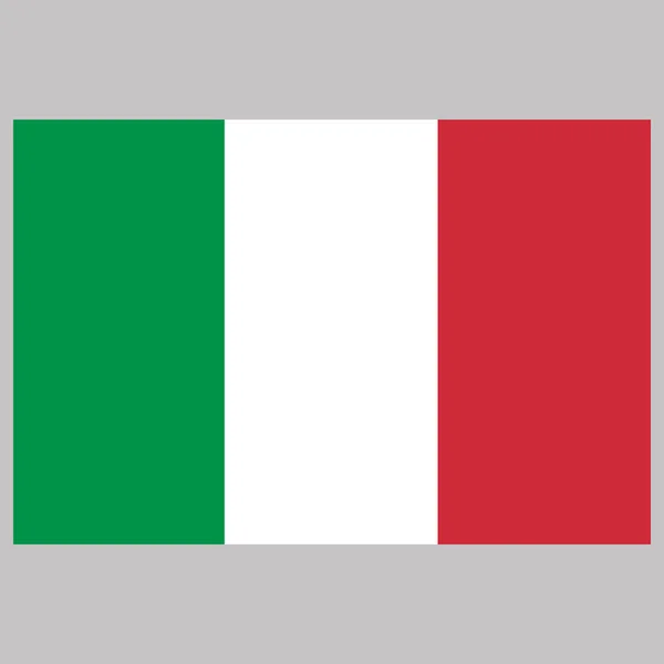 Itálie Vlajka Šedém Pozadí Vektorové Ilustrace Plochý — Stockový vektor