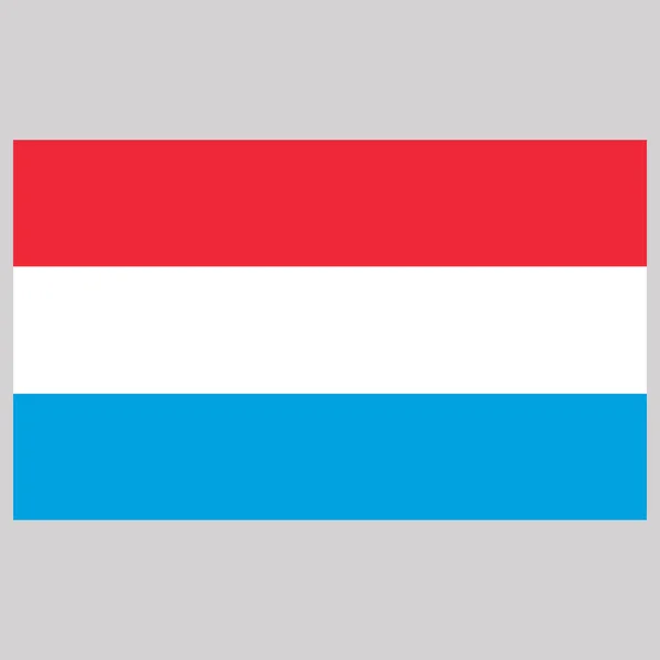 Luxemburg Bandera Sobre Fondo Gris Vector Ilustración Plana — Vector de stock