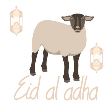 Müslüman tatil kurban bajram eid al - Kurban Bayramı vektör çizim  