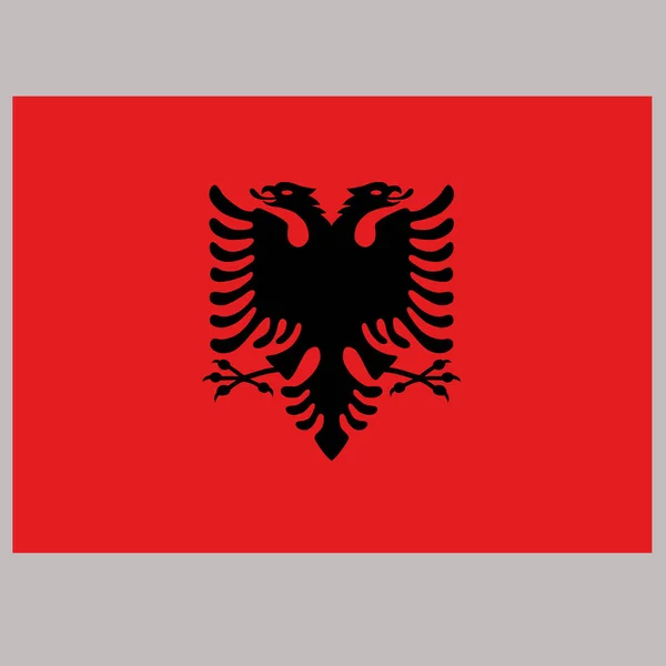 Bandera de albania en la ilustración vectorial de fondo gris — Archivo Imágenes Vectoriales