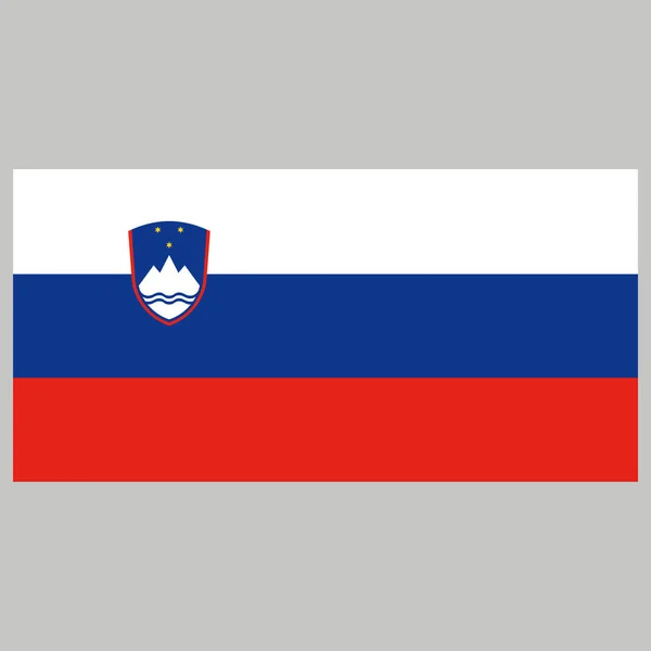 Bandiera slovenia su sfondo grigio vettoriale illustrazione — Vettoriale Stock