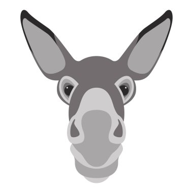 eşek yüz baş vektör çizim düz stil açık 
