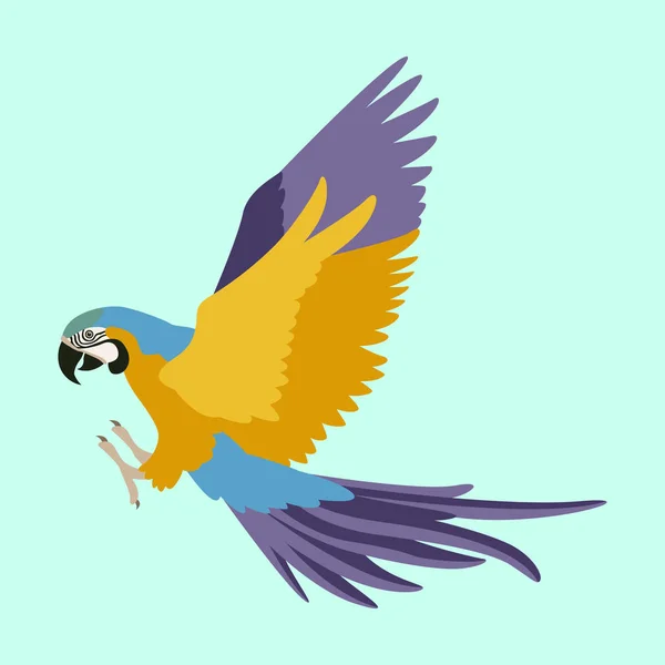 The parrot flies vector illustration flat style — Stock Vector