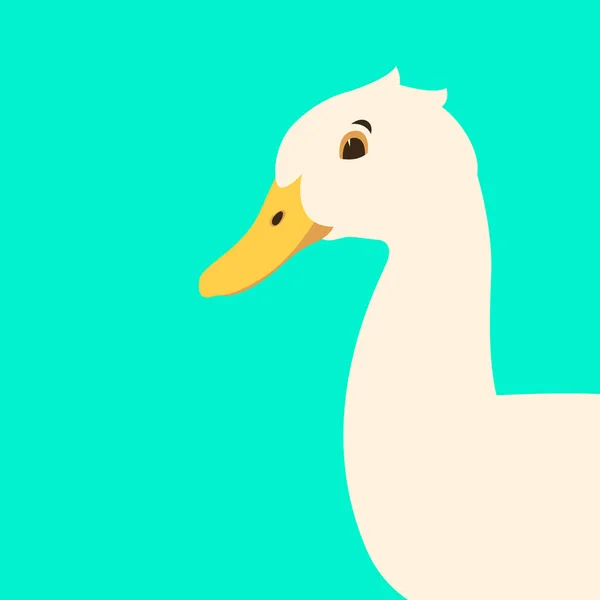 Illustration vectorielle de profil de tête de canard plat — Image vectorielle