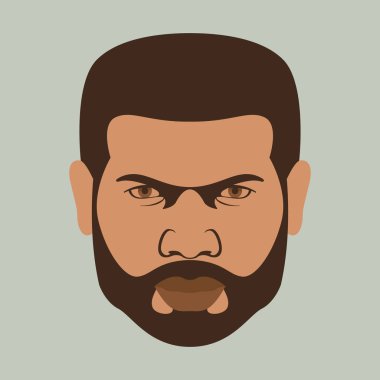  bir siyah adam vektör çizim düz stil ön yüzü 