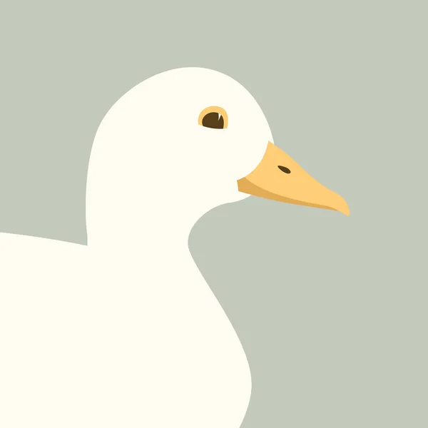 Pato amarelo vector ilustração estilo plano perfil — Vetor de Stock