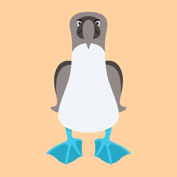 Blue Footed Boobie vogel cartoon vector illustratie vlakke stijl — Stockvector