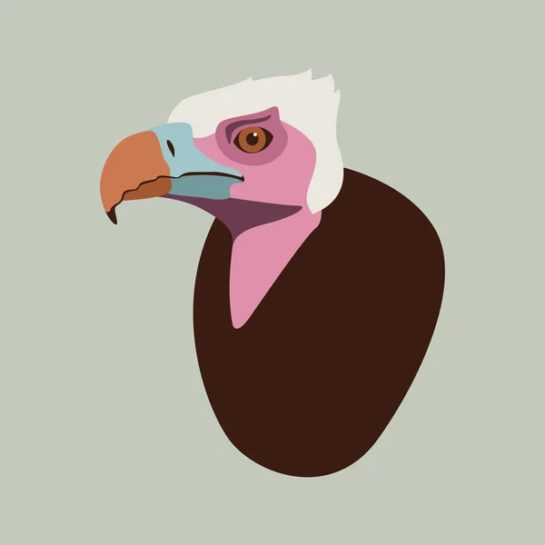 Vulture head vector illustration flat style profile — стоковый вектор