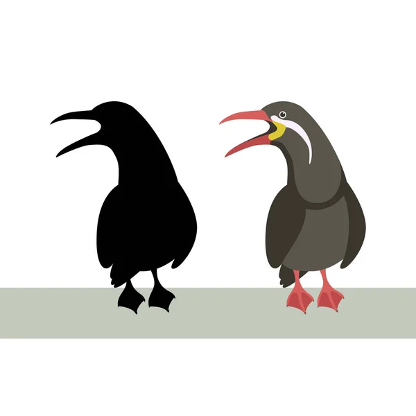 Inca tern Vektor Illustration flachen Stil schwarze Silhouette — Stockvektor