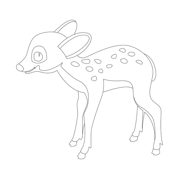Bebê cervo desenho animado vetor ilustração colorir livro perfil — Vetor de Stock