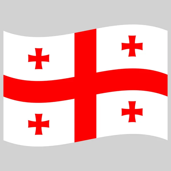 Georgia bandeira no fundo cinza estilo plano — Vetor de Stock
