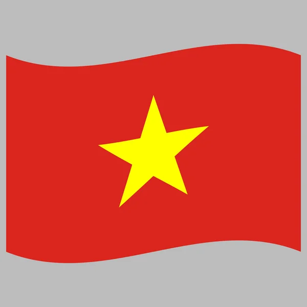 Flagge Vietnam auf grauem Hintergrund Vektor Illustration flach — Stockvektor