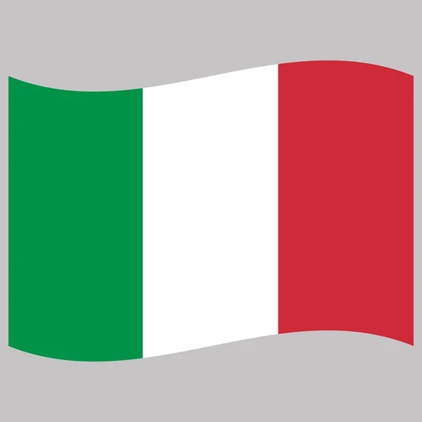 Gri arka plan vektör çizim İtalya bayrağı — Stok Vektör