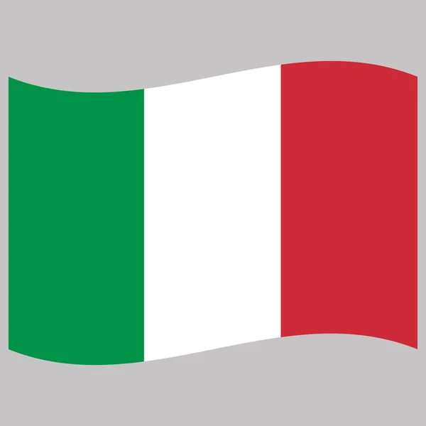 Drapeau italie sur fond gris illustration vectorielle — Image vectorielle