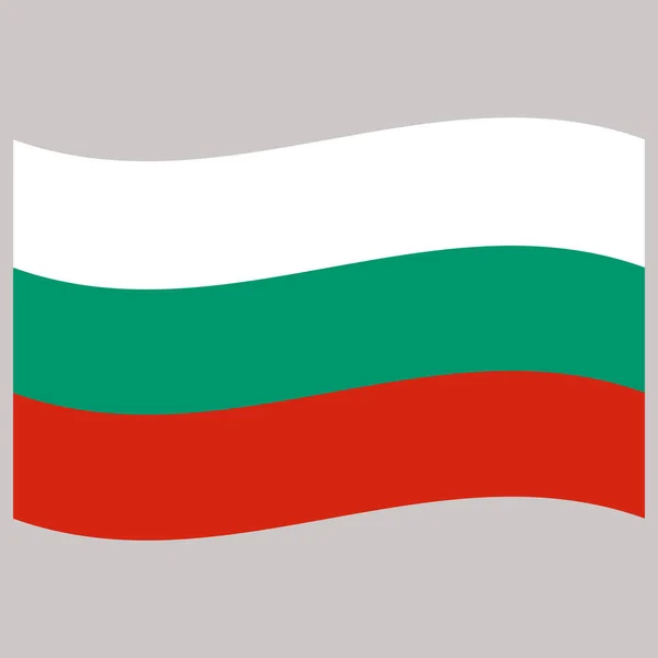 Flaga Bułgarii na szary tło wektor ilustracja płaskie — Wektor stockowy