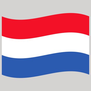 Hollanda gri arka plan vektör çizim düz üzerinde bayrak 