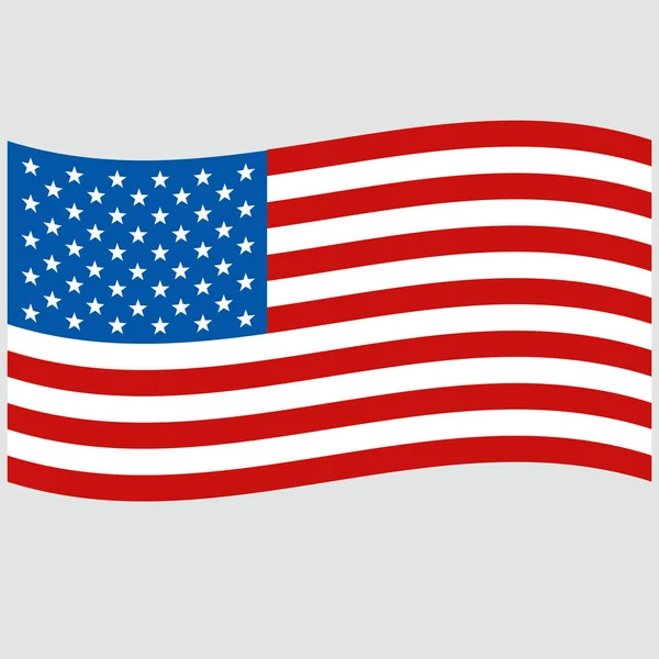 Flag   usa  on gray background vector illustration flat — Stock Vector