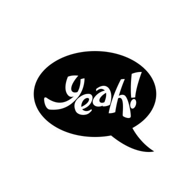 Evet siyah arka plan vektör yazı 