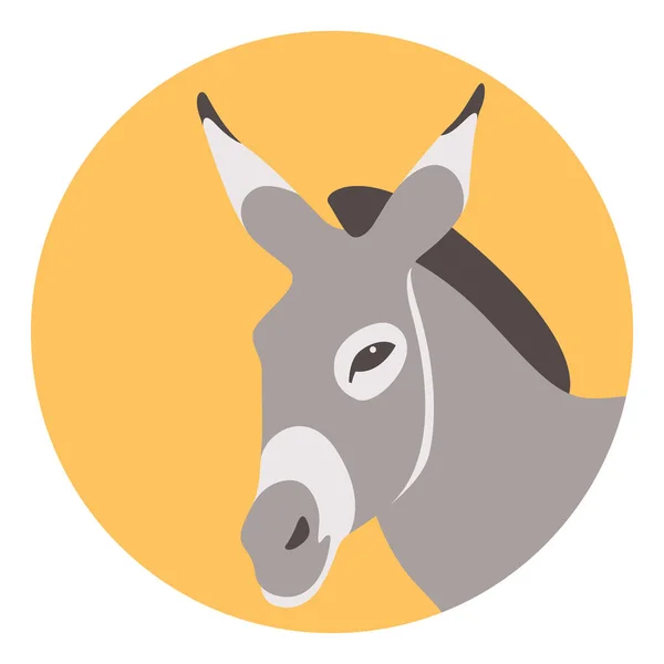 Illustration vectorielle tête d'âne profil de style plat — Image vectorielle