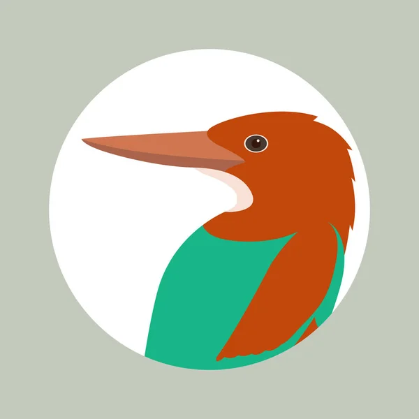 King Fisher uccello vettore illustrazione piatto stile profilo — Vettoriale Stock