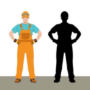 gülümseyen alt vektör çizim düz stil siyah siluet