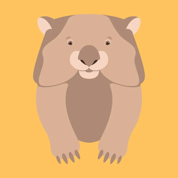 Wombat ansikte vektor illustration platt stil främre — Stock vektor