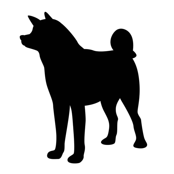 ΑΚΙΤΑ inu σκυλί διανυσματικά εικονογράφηση μαύρη σιλουέτα προφίλ — Διανυσματικό Αρχείο