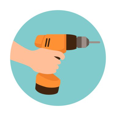 Erkek el vektör çizim düz matkap 