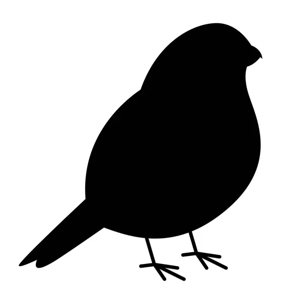 Oiseau bullfinch vecteur illustration noir silhouette profil — Image vectorielle