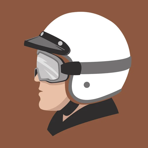 Ein Mann in einem Moto-Helm Vektor Illustration — Stockvektor