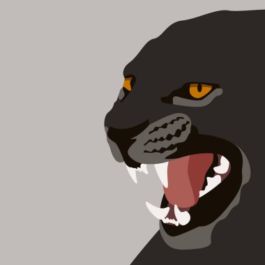 Puma yüz vektör çizim düz Stil Açık 