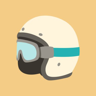 Moto kask Moto vektör çizim düz gözlükler 