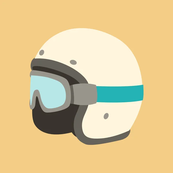 モト ヘルメット モト ゴーグル フラットのベクトル図 — ストックベクタ